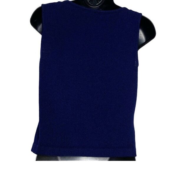 St. John Navy Blue Santana Knit Sleeveless Tank - Picture 8 of 11